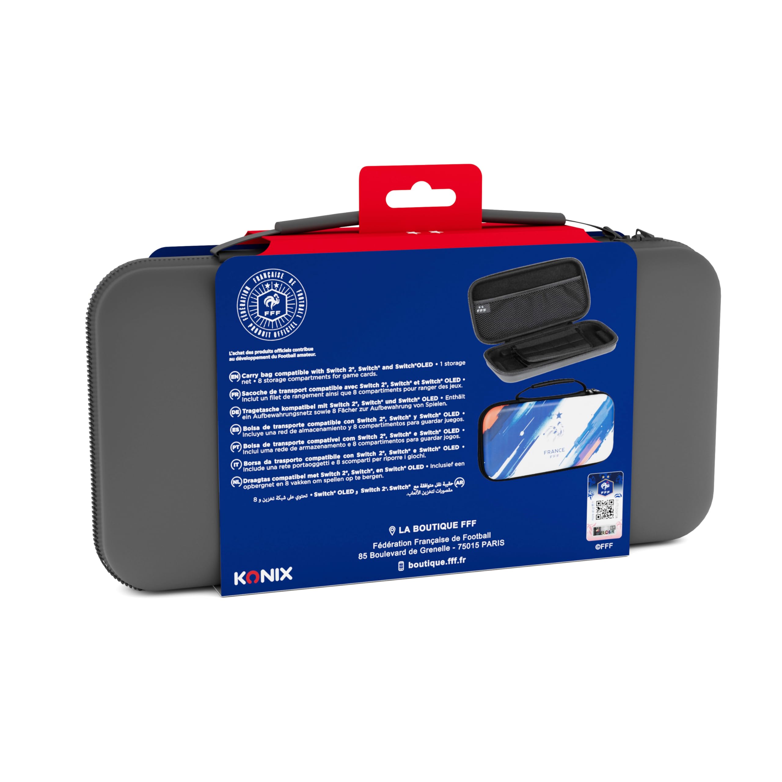 Konix FFF Carry Bag Borsa Switch 2 Blu 8 Giochi