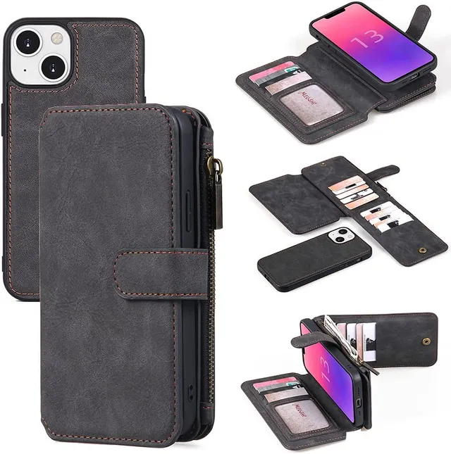 Redpepper iPhone 13 Pro Max custodia portafoglio marrone