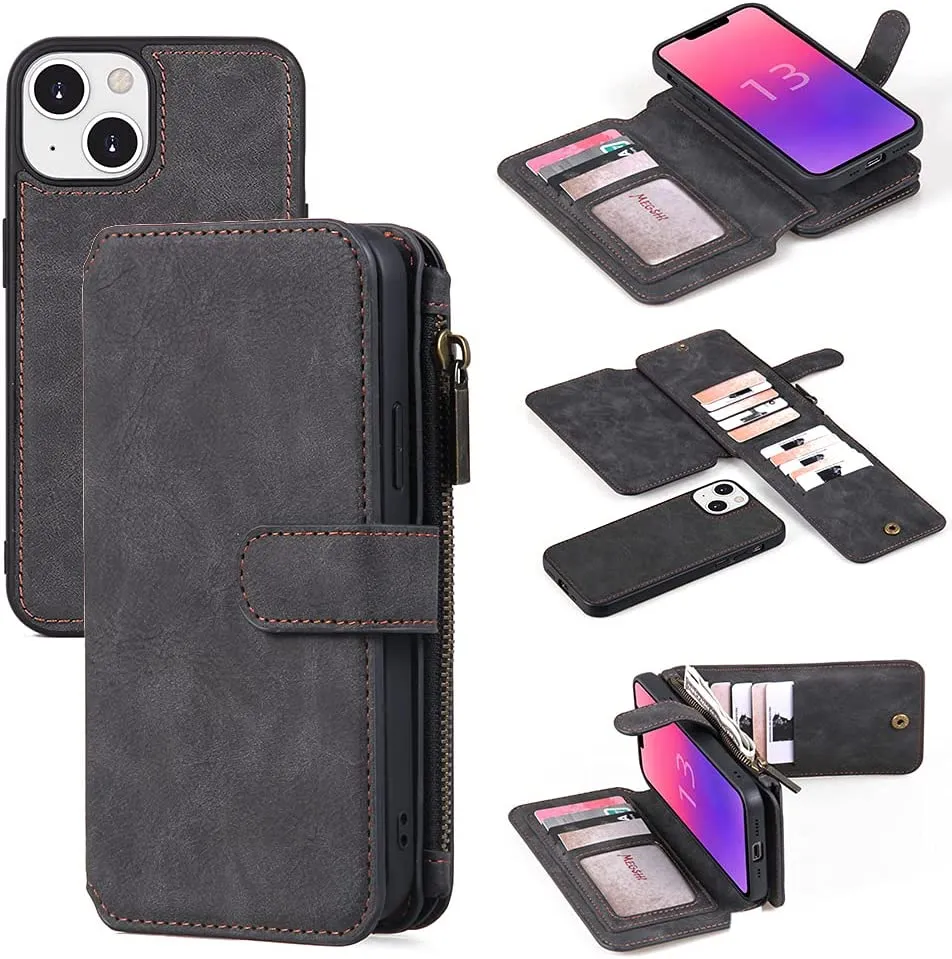Redpepper iPhone 13 Pro Max custodia portafoglio marrone