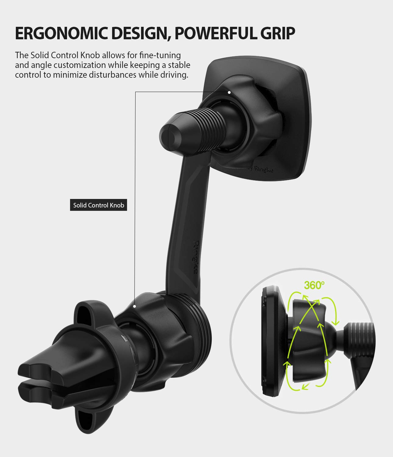 Ringke Car Mount Power Clip Wing supporto auto magnetico nero