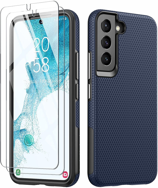Redpepper Galaxy S22 Custodia nera + 2 vetri antishock