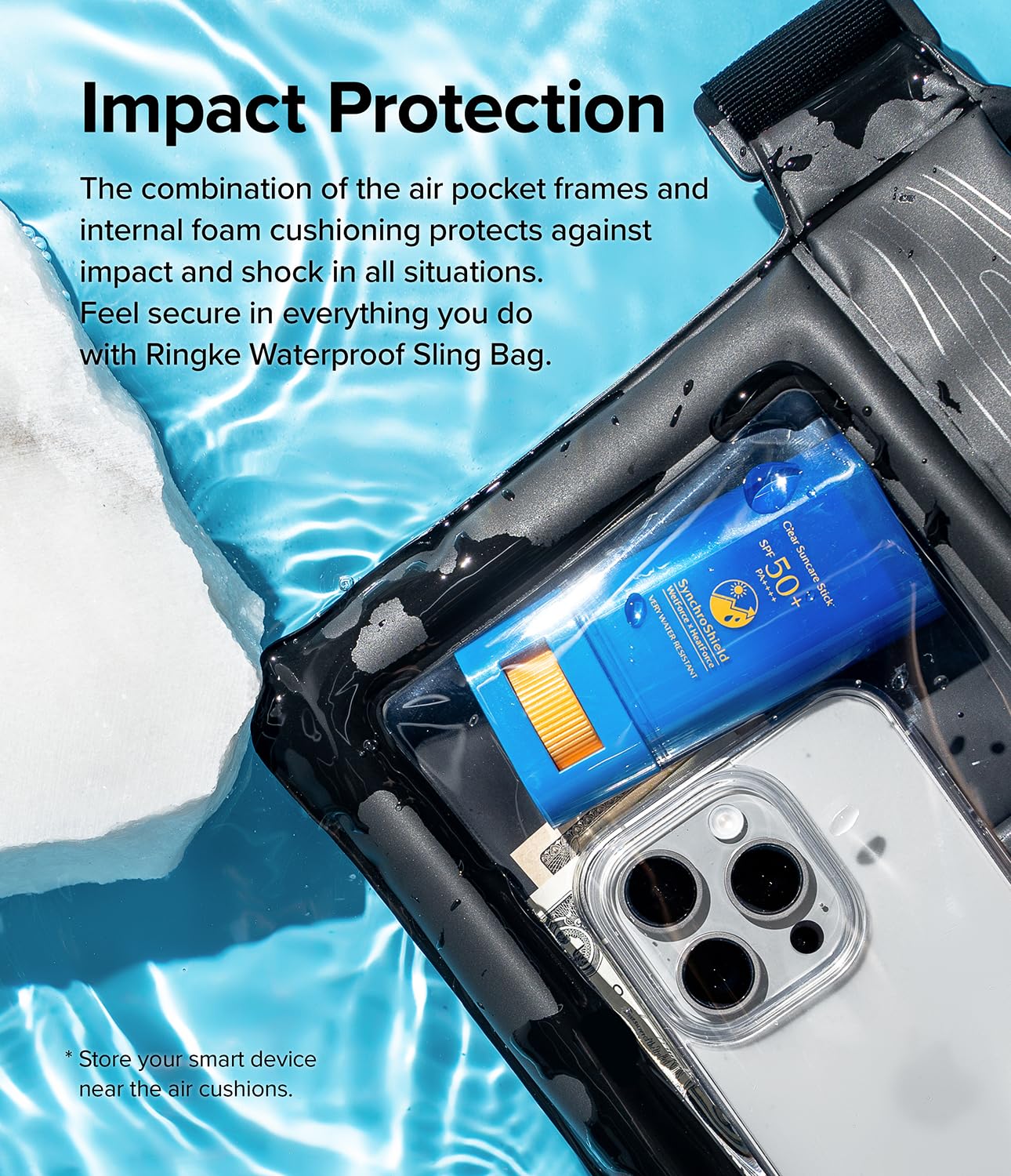 Ringke Waterproof Pouch IPX8 borsa impermeabile telefono nera tracolla