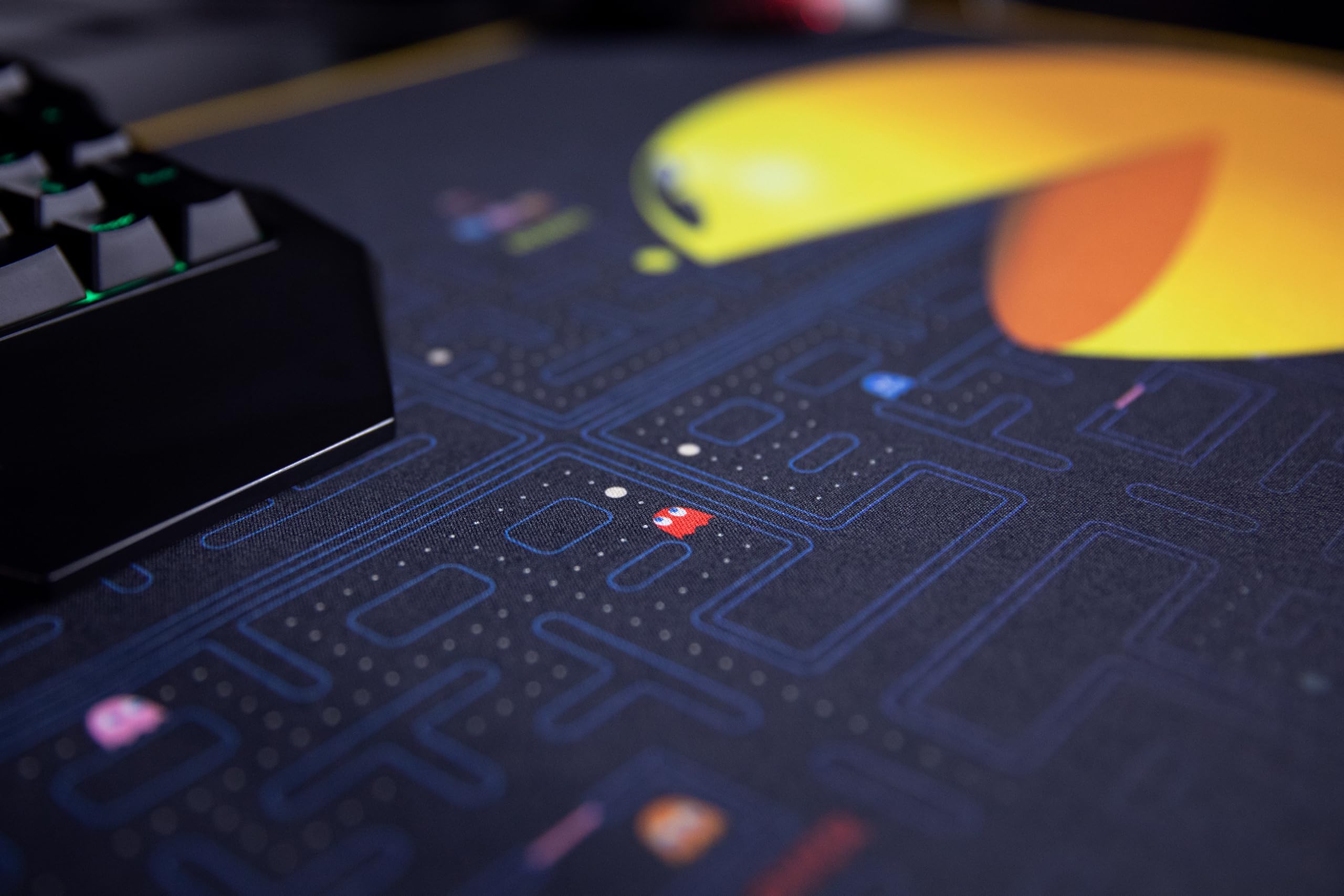 Konix Pac-Man Tappetino Mouse Gaming XXL 90x46 Nero Giallo
