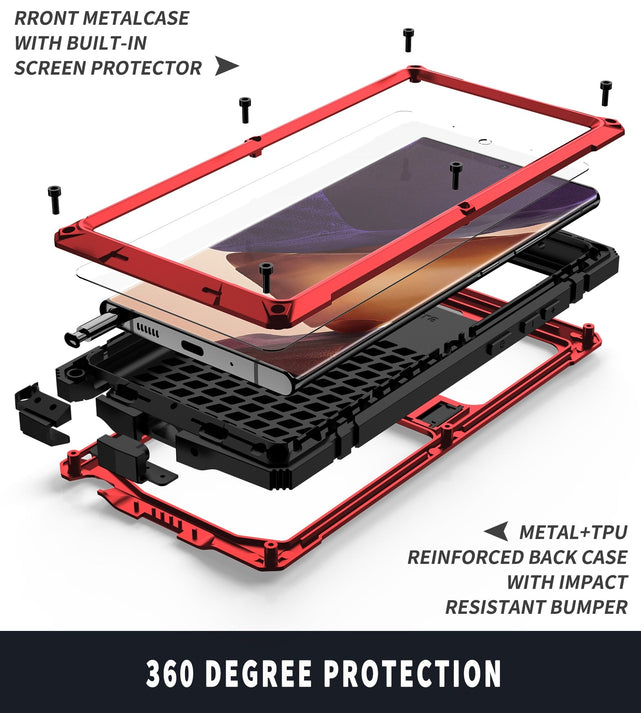 Redpepper Note 20 Ultra Cover Alluminio Nera Slim Bumper