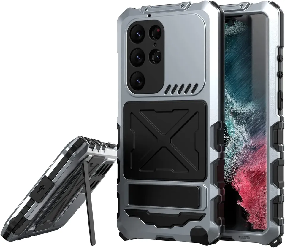 Redpepper Galaxy Cases S23 Ultra custodia metallo heavy duty stand