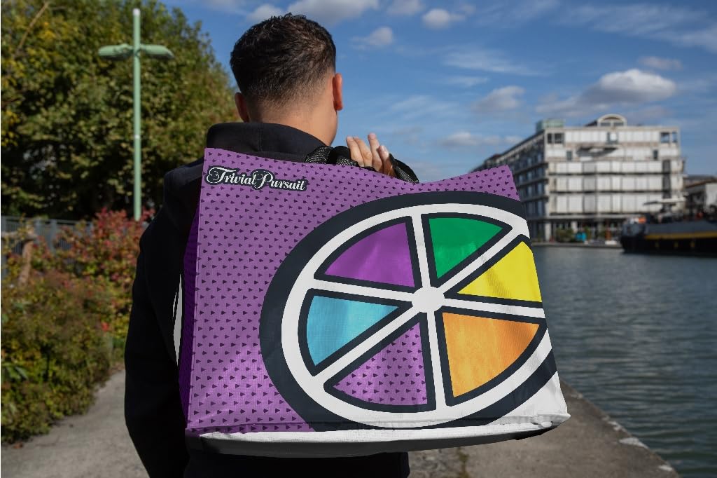 Konix Trivial Pursuit borsa spesa viola 40x45x20 cm riciclata