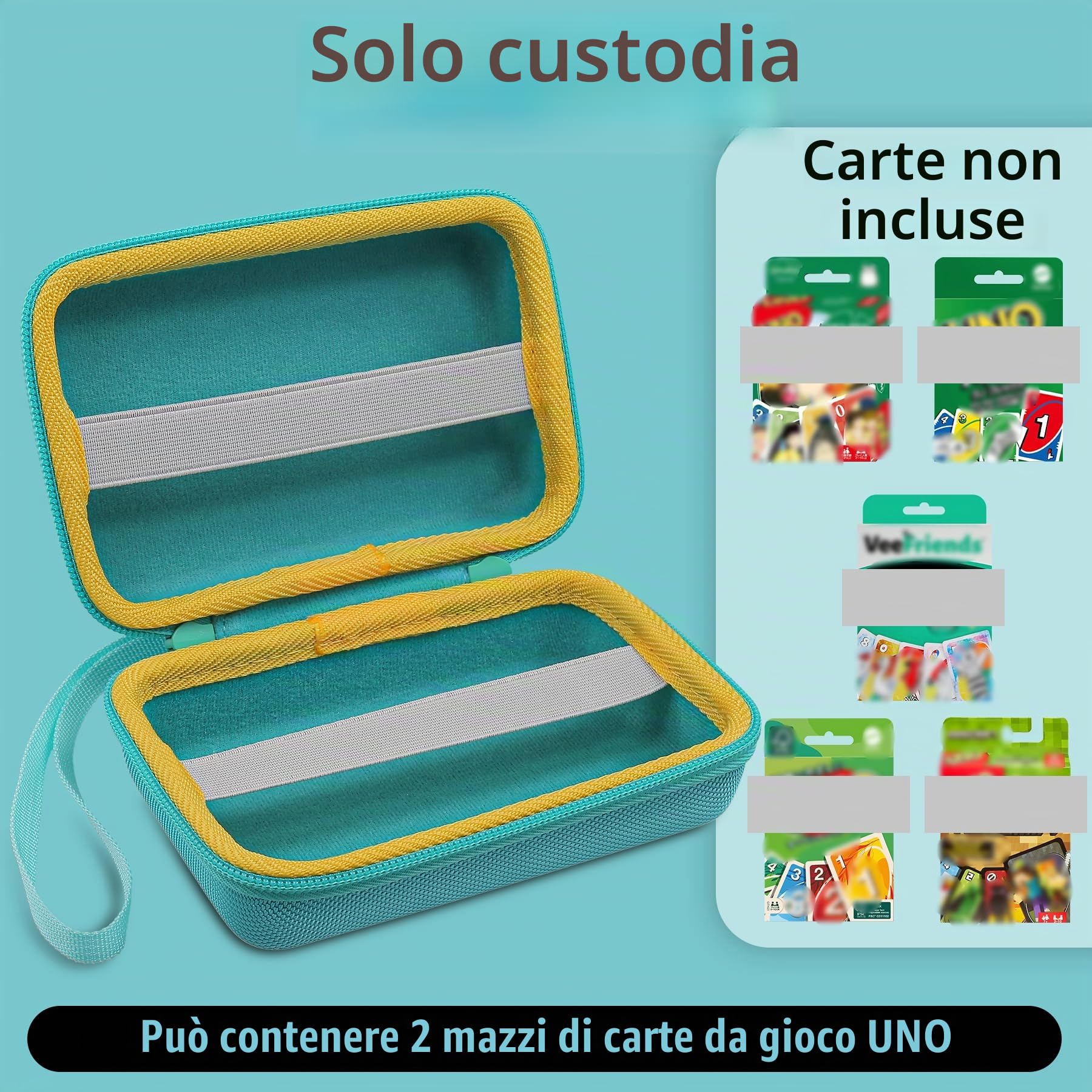 Aenllosi Toy Case custodia carte UNO Verde Chiaro 324 carte
