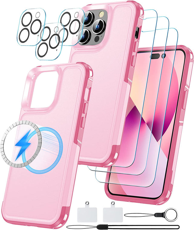 Redpepper Apple Cases 14 Pro Max cover magnetica nera vetro