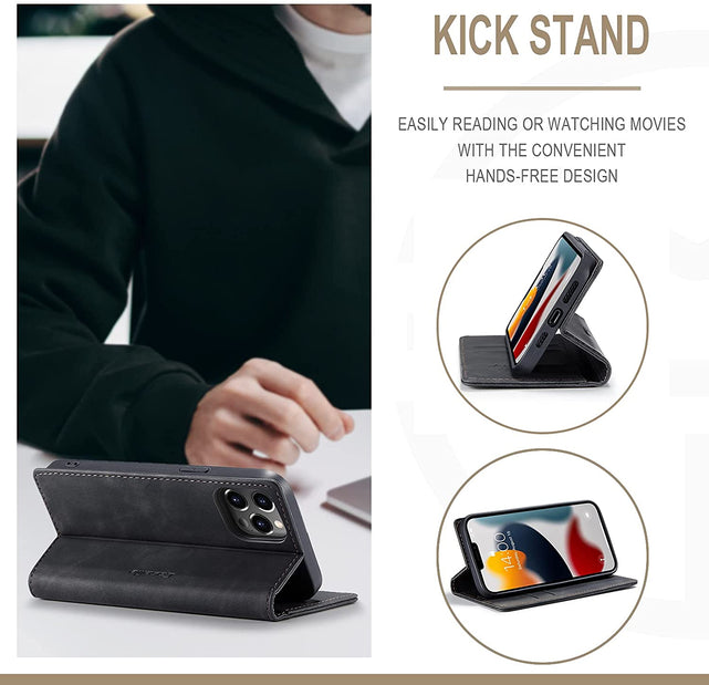 Redpepper iPhone 13 Pro Max Custodia Wallet Pelle con Stand