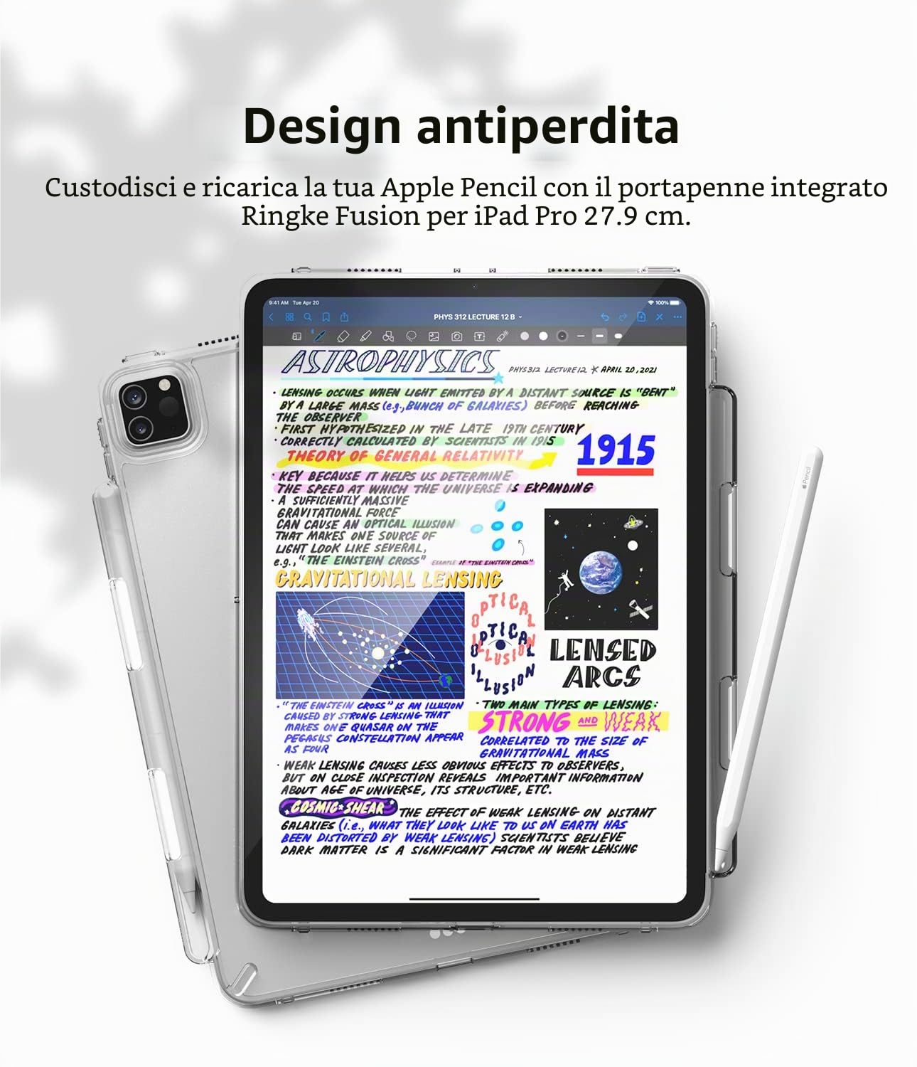 Ringke Fusion Cover iPad Pro 11 Trasparente Porta Pencil