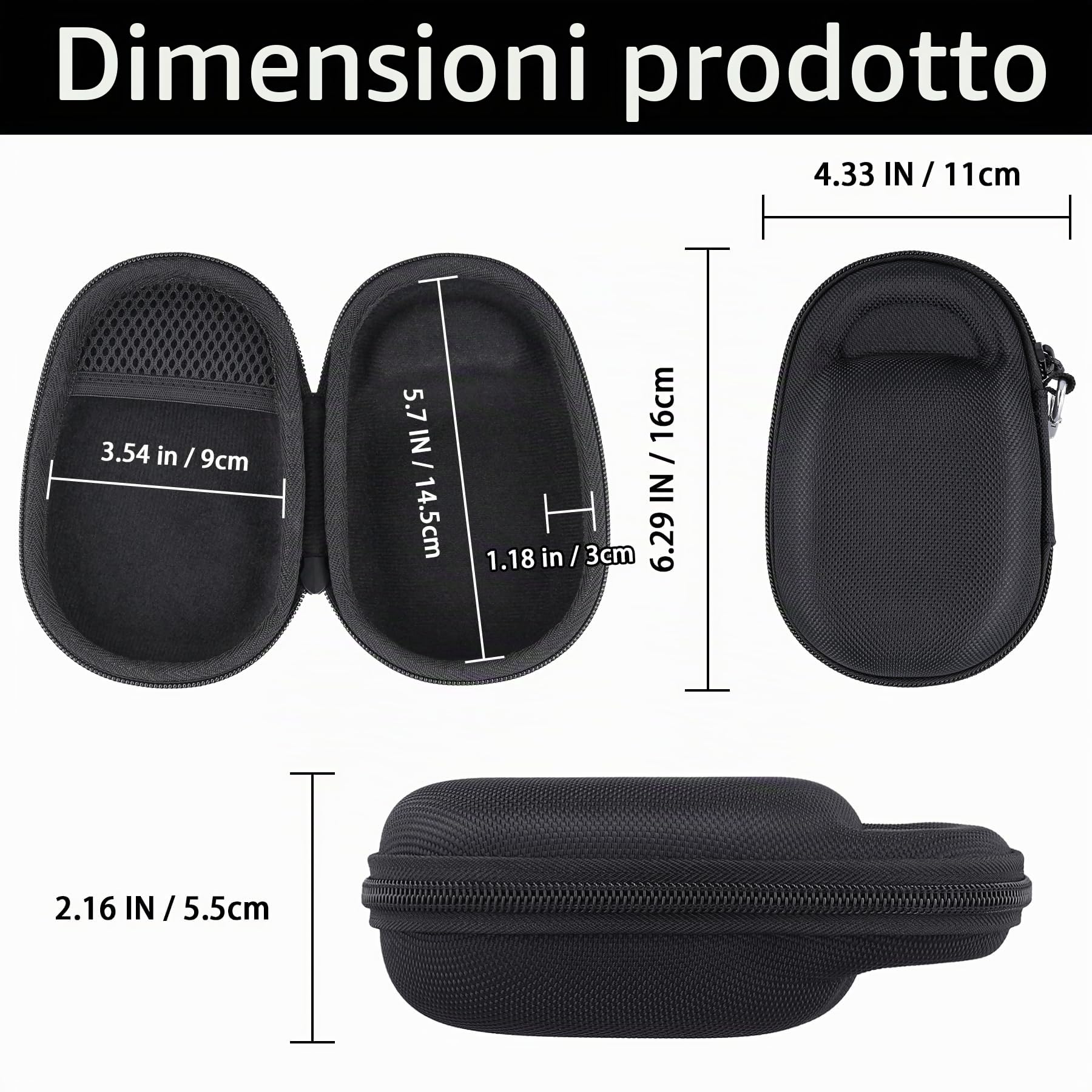 Aenllosi Speaker Case custodia JBL Clip 5 EVA nera moschettone