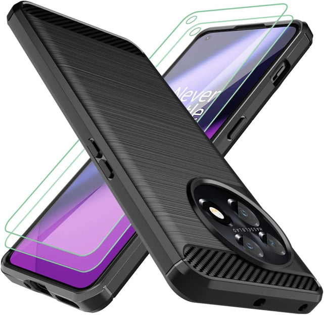 Redpepper OnePlus 11 cover nera + 2 vetri antigraffio