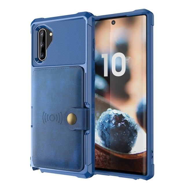 Redpepper Galaxy Note 10 Cover Pelle Portafoglio Nero con Stand