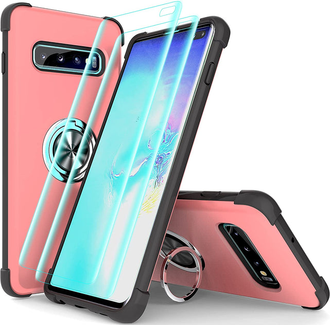 Redpepper Galaxy S10 Plus Cover Rugged Nera Stand + Pellicola