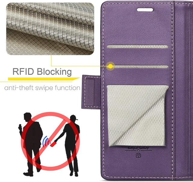Redpepper Galaxy Cases S25 Ultra custodia pelle viola portafoglio