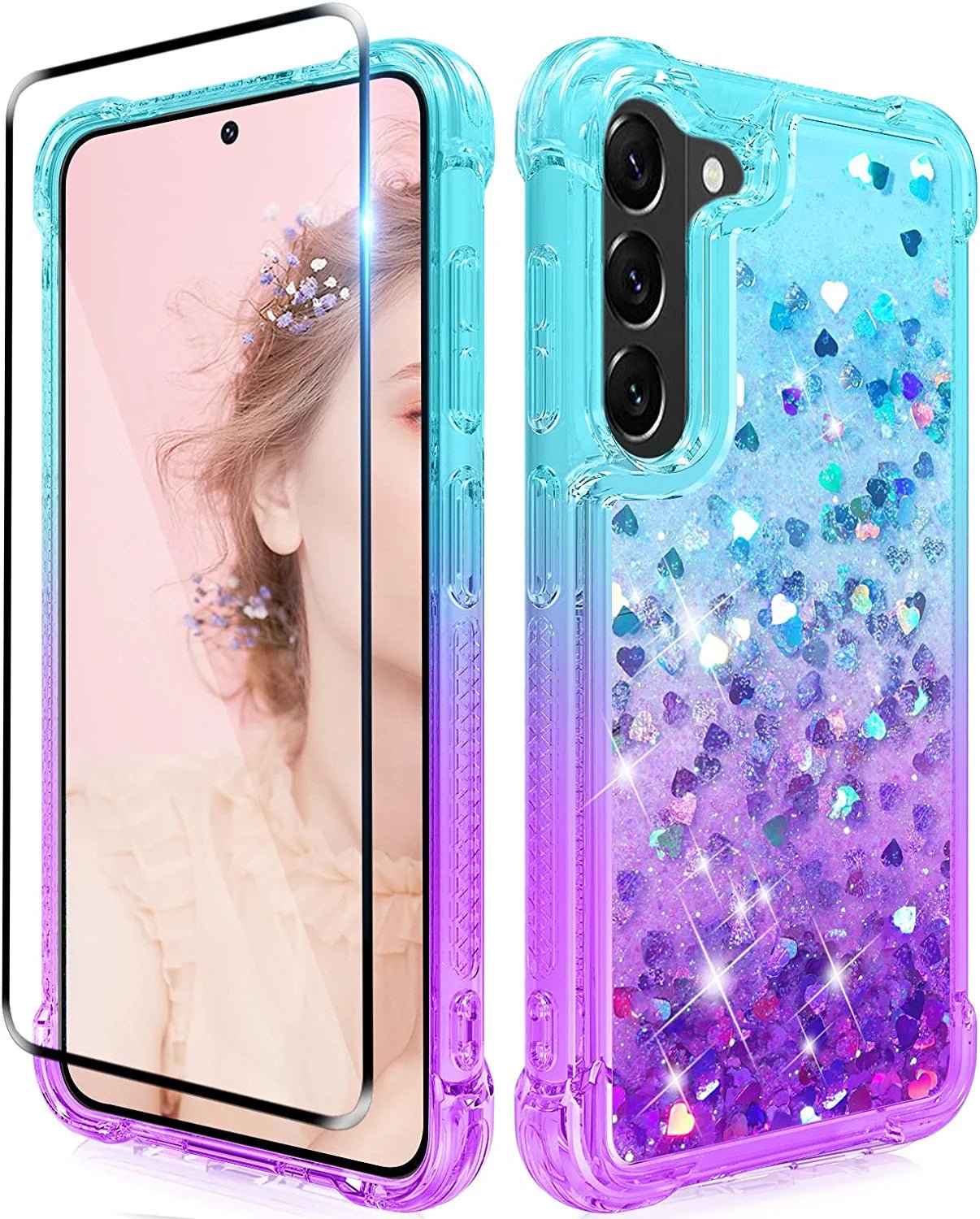 Redpepper Galaxy Custodia S23 Plus Glitter Liquida Donna Trasparente