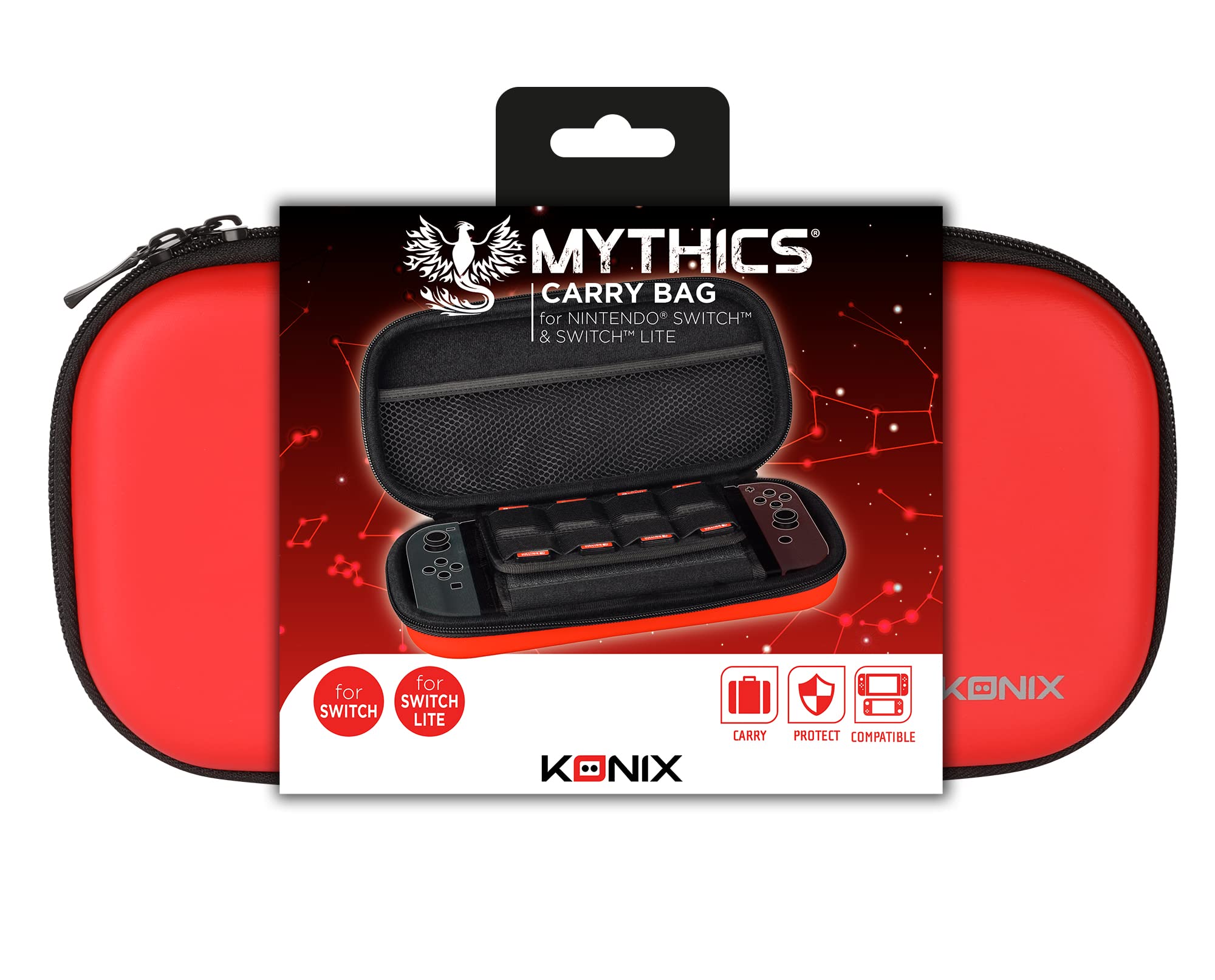 Konix Mythics Carry Bag borsa Switch OLED Lite rossa 8 giochi