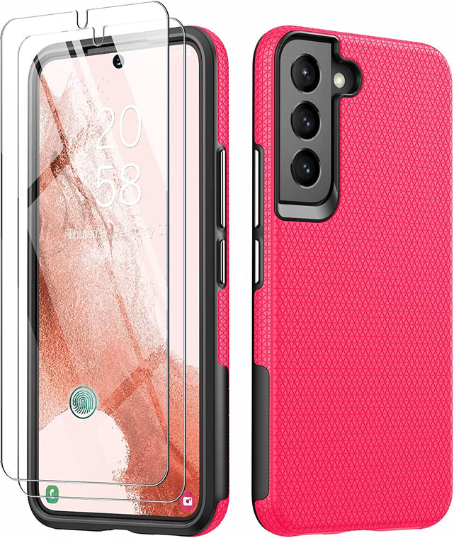 Redpepper Galaxy S22 Custodia nera + 2 vetri antishock