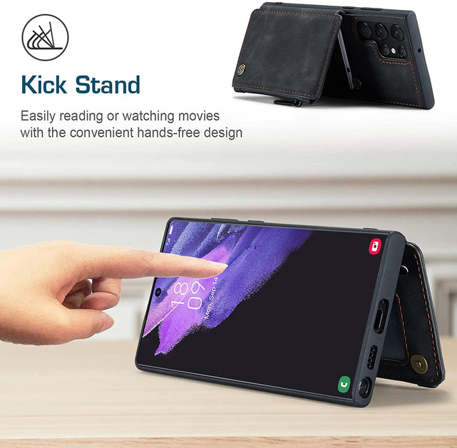 Redpepper Galaxy Cases wallet S22 Ultra nero con zip RFID