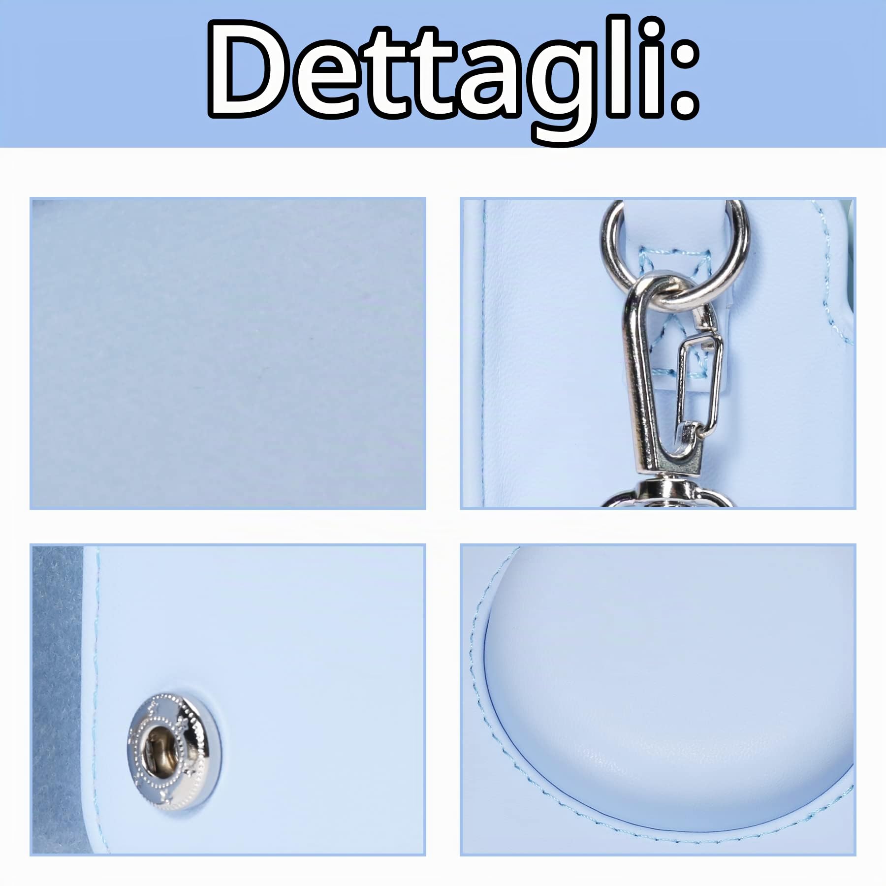 Aenllosi Camera Case Instax Mini 11/12/13 custodia blu pastello