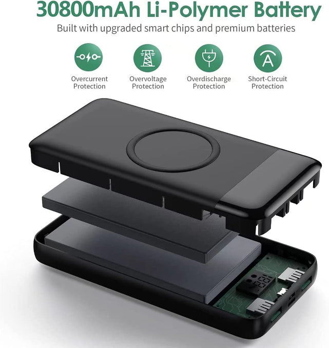 Redpepper Power Bank wireless 30800mAh display LED