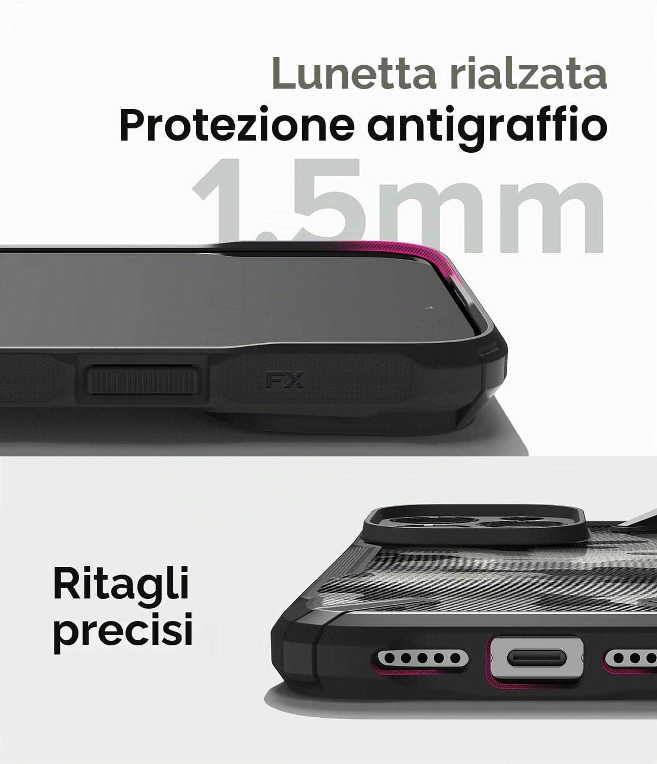 Ringke Fusion-X Cover iPhone 15 Pro Mimetica Camo Black