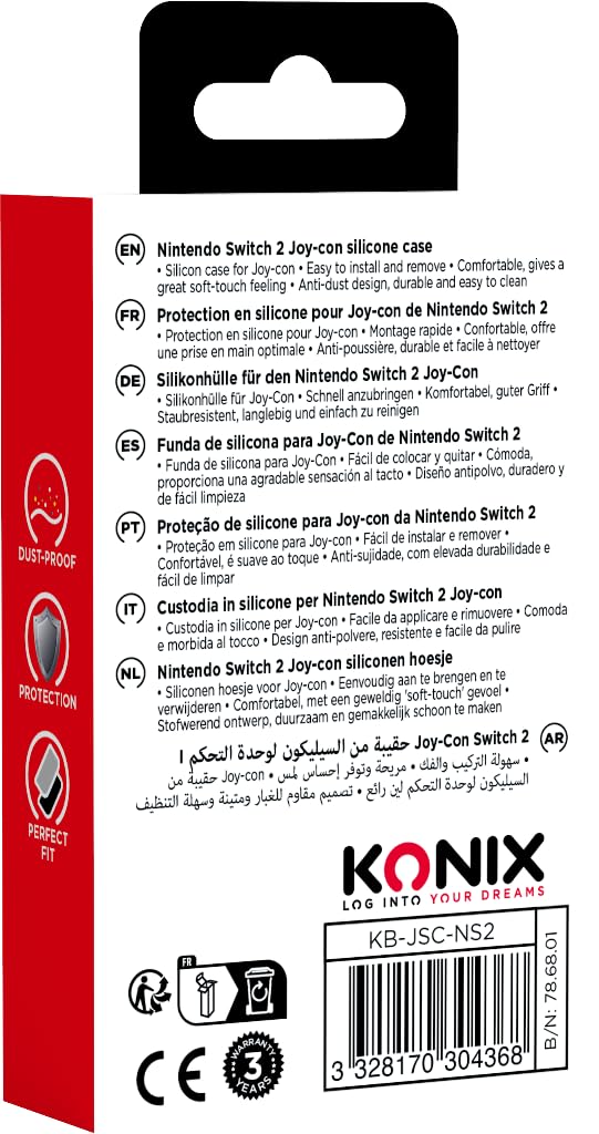 Konix Custodia Joy-Con Switch 2 silicone nero antiurto