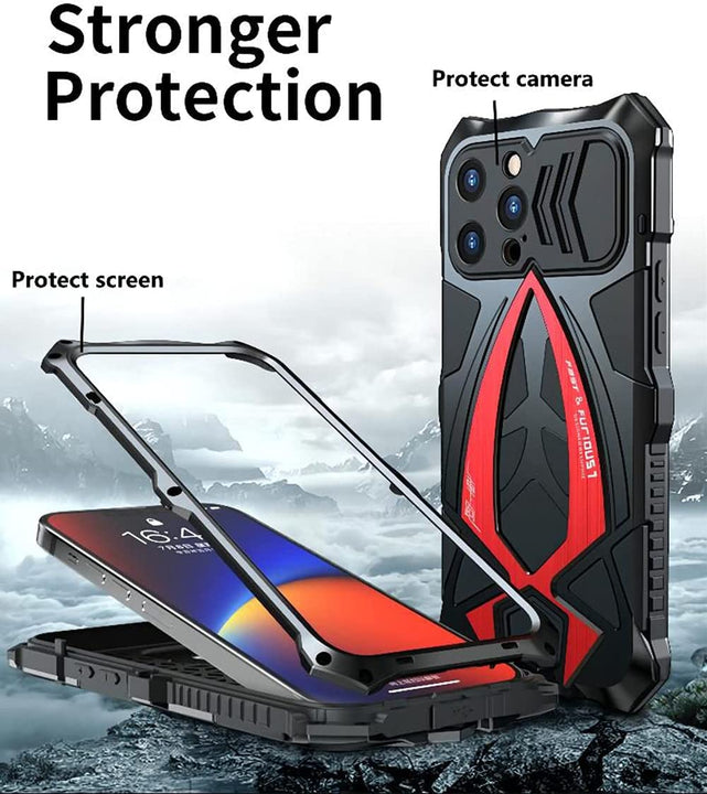 Redpepper iPhone 13 Pro Max Cover Metallo Antiurto con Vetro