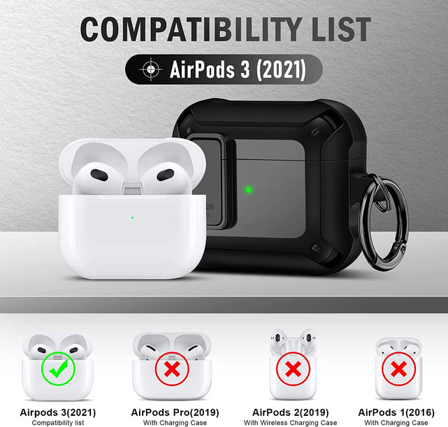 Redpepper AirPods 3 Cover Nero Carbonio con Moschettone