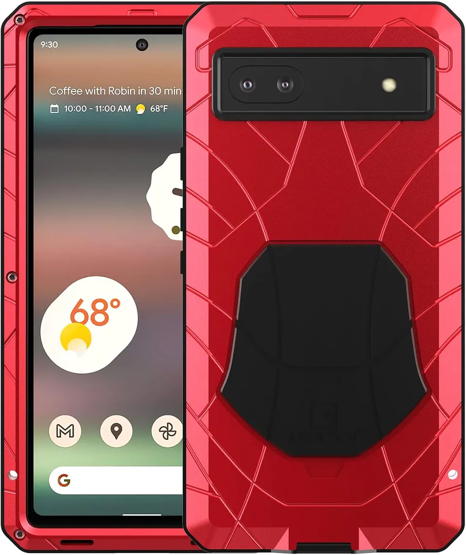 Redpepper Pixel 6a Cover Metallo Rossa Antiurto Wireless