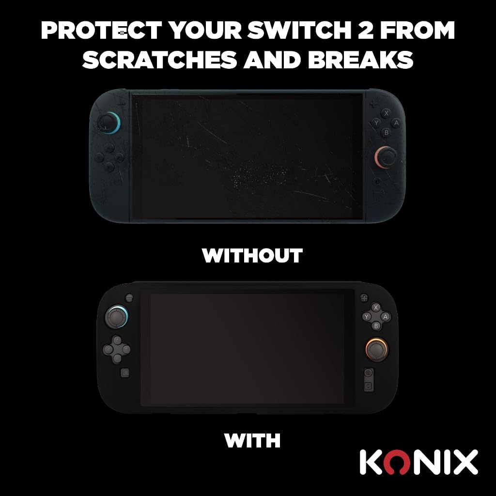 Konix Custodia Silicone Nintendo Switch 2 Nero Antishock