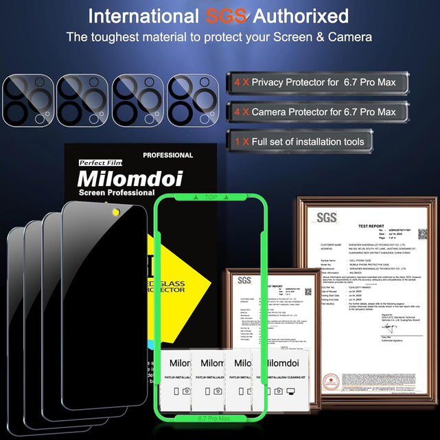 Redpepper iPhone 15 Pro Max Pellicola Privacy Vetro 9H 6,7" 8Pz