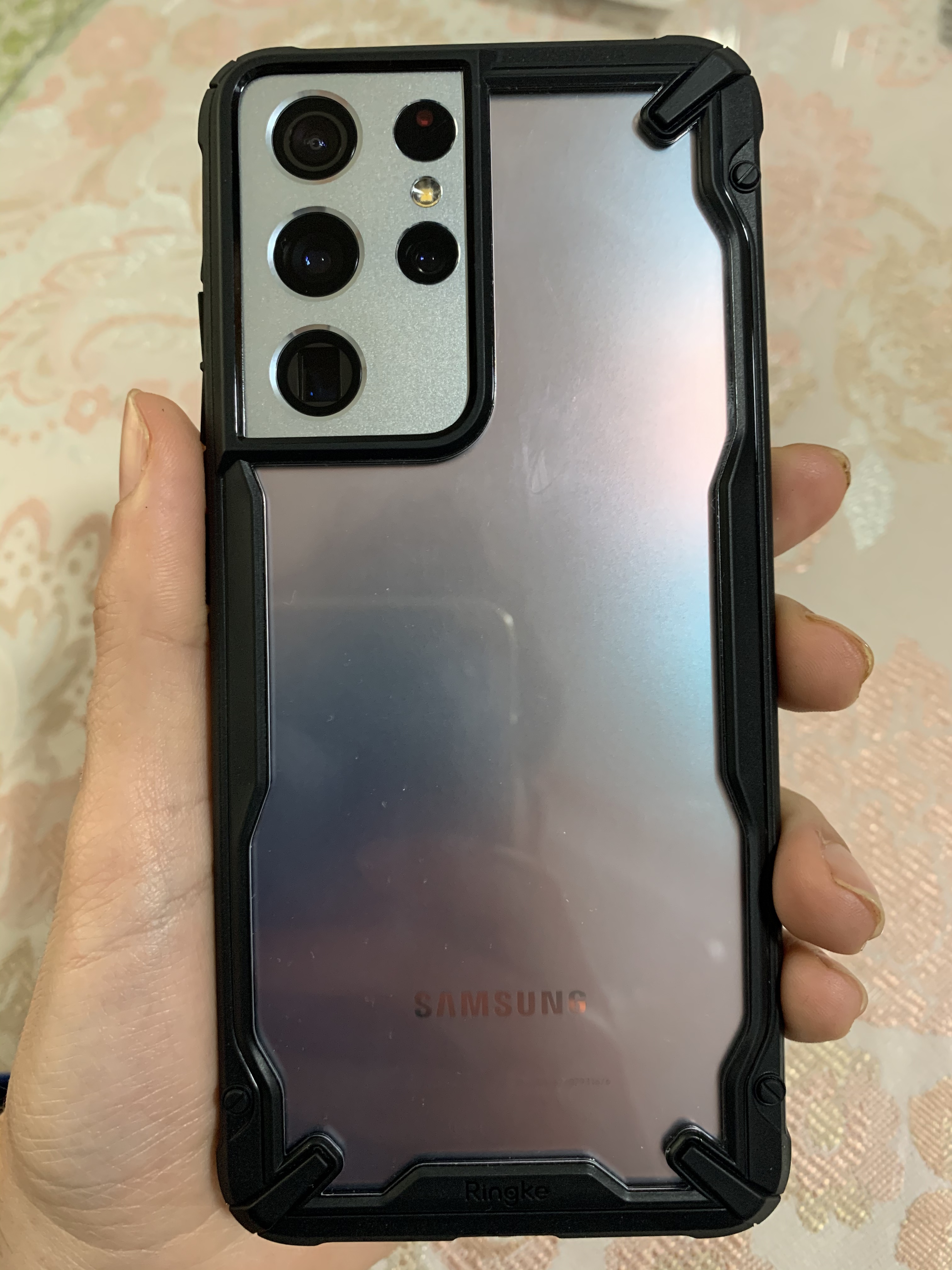 Ringke Fusion-X Galaxy S21 Ultra Cover Nera Black Trasparente
