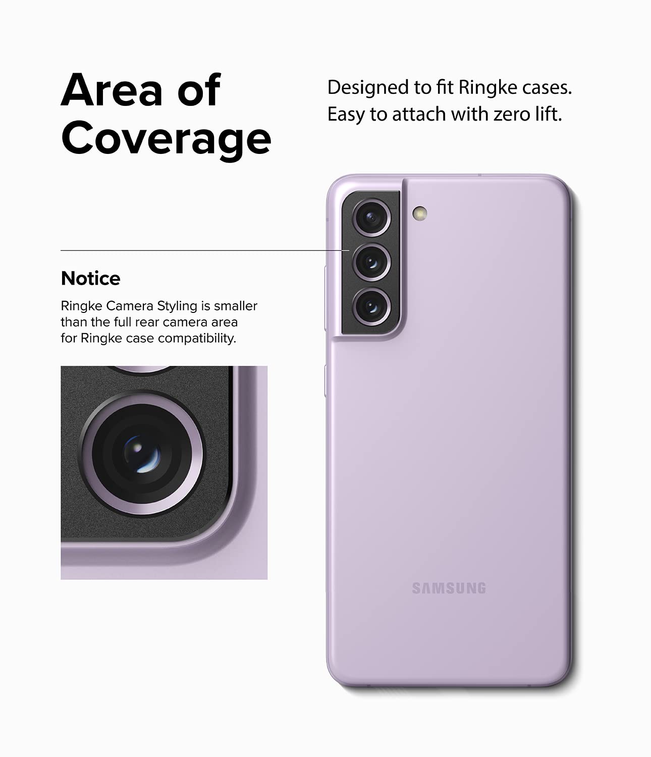 Ringke Camera Styling protezione fotocamera Galaxy S21 FE 5G nero alluminio