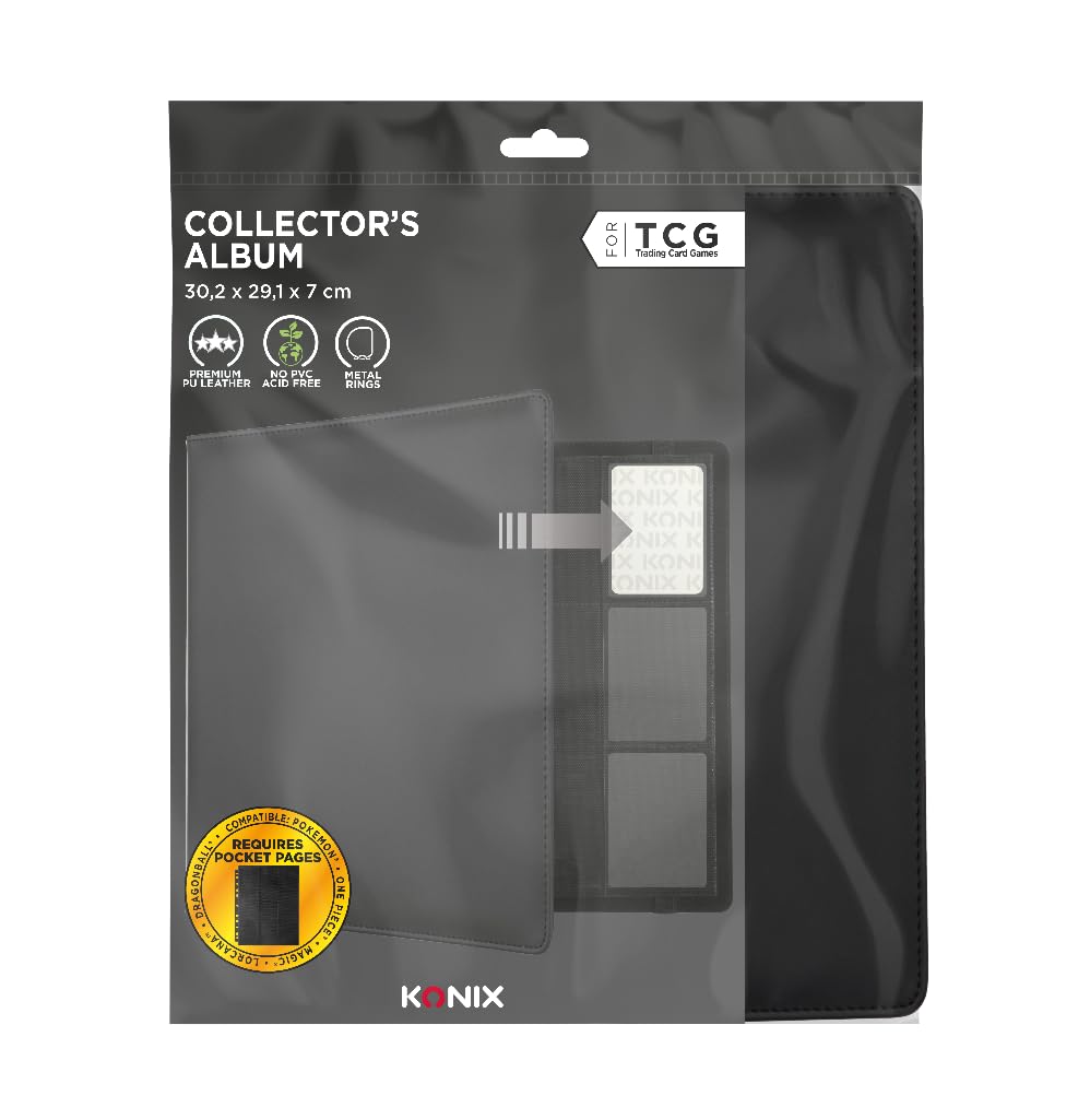 Konix Raccoglitore ad Anelli Carte 63x88 mm Nero