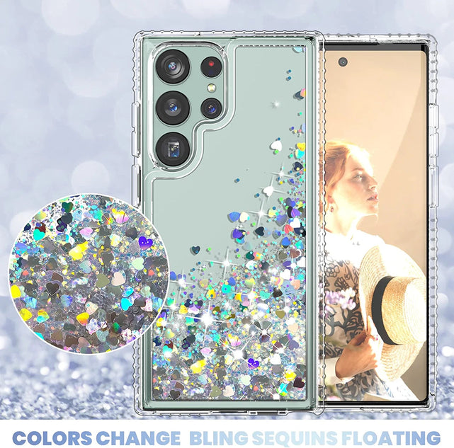 Redpepper Galaxy S23 Ultra cover glitter liquida brillantini