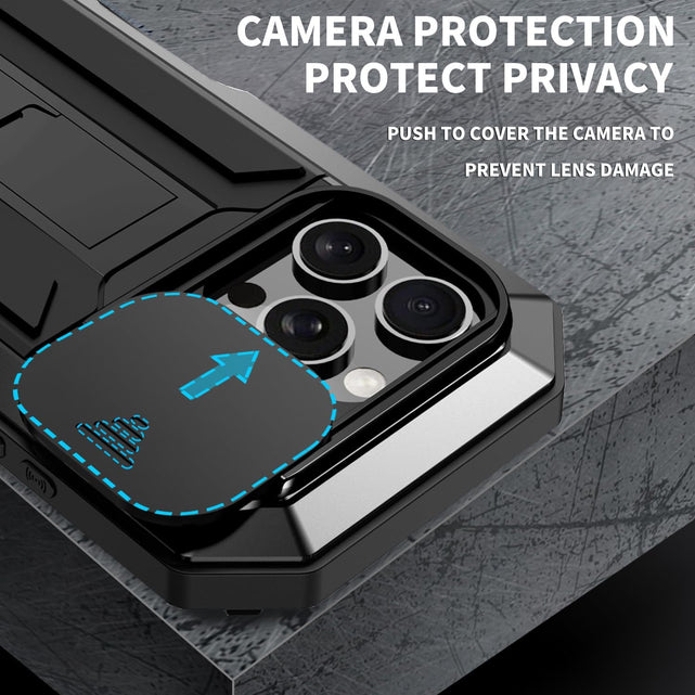 Redpepper iPhone 16 Cover Corazzata Metallo Gialla Kickstand