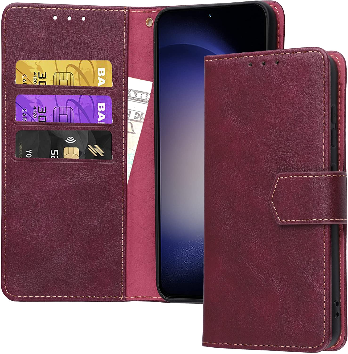 Redpepper Galaxy Cases Galaxy S23 cover portafoglio pelle nera