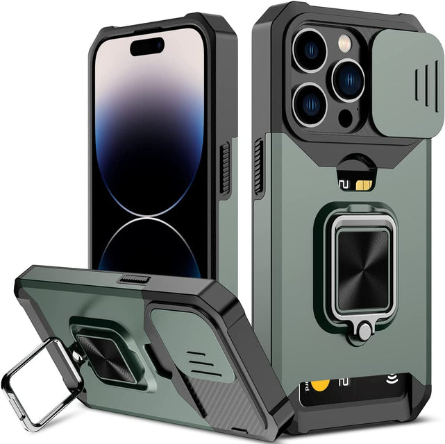 Redpepper iPhone 14 Pro Cover Magnetica con Anello Nera
