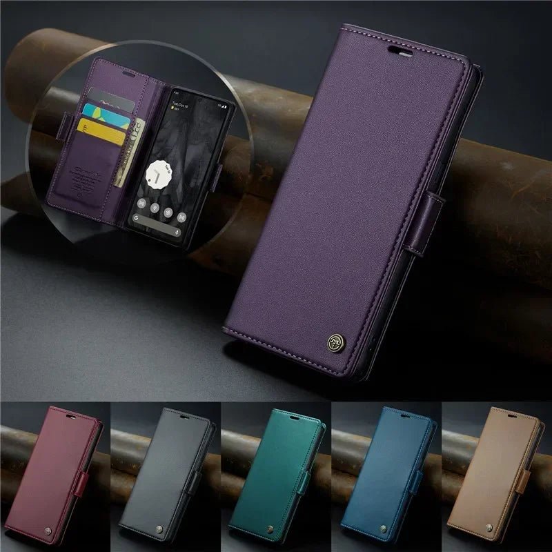 Redpepper Pixel 9 Pro XL custodia portafoglio pelle magnetica nera