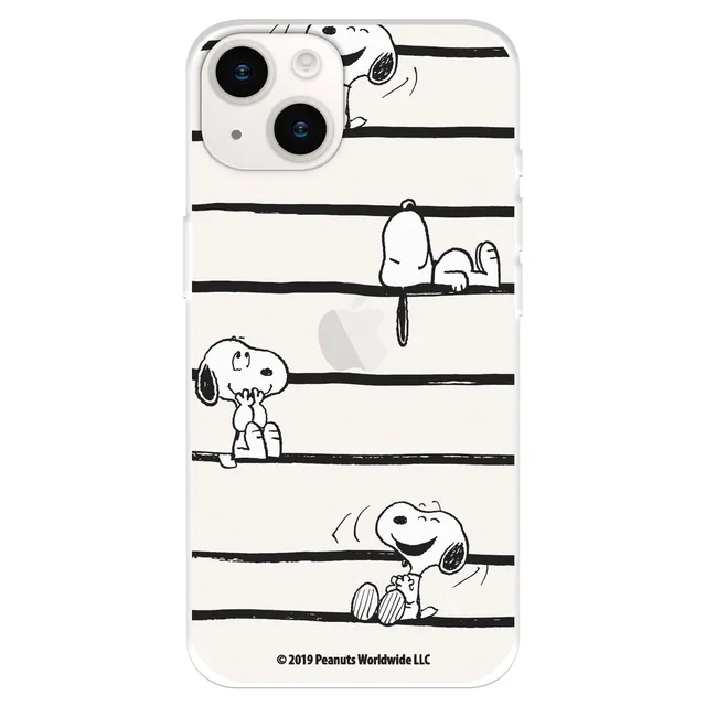 La Casa de las Carcasas iPhone 15 Plus cover Snoopy Stripes trasparente