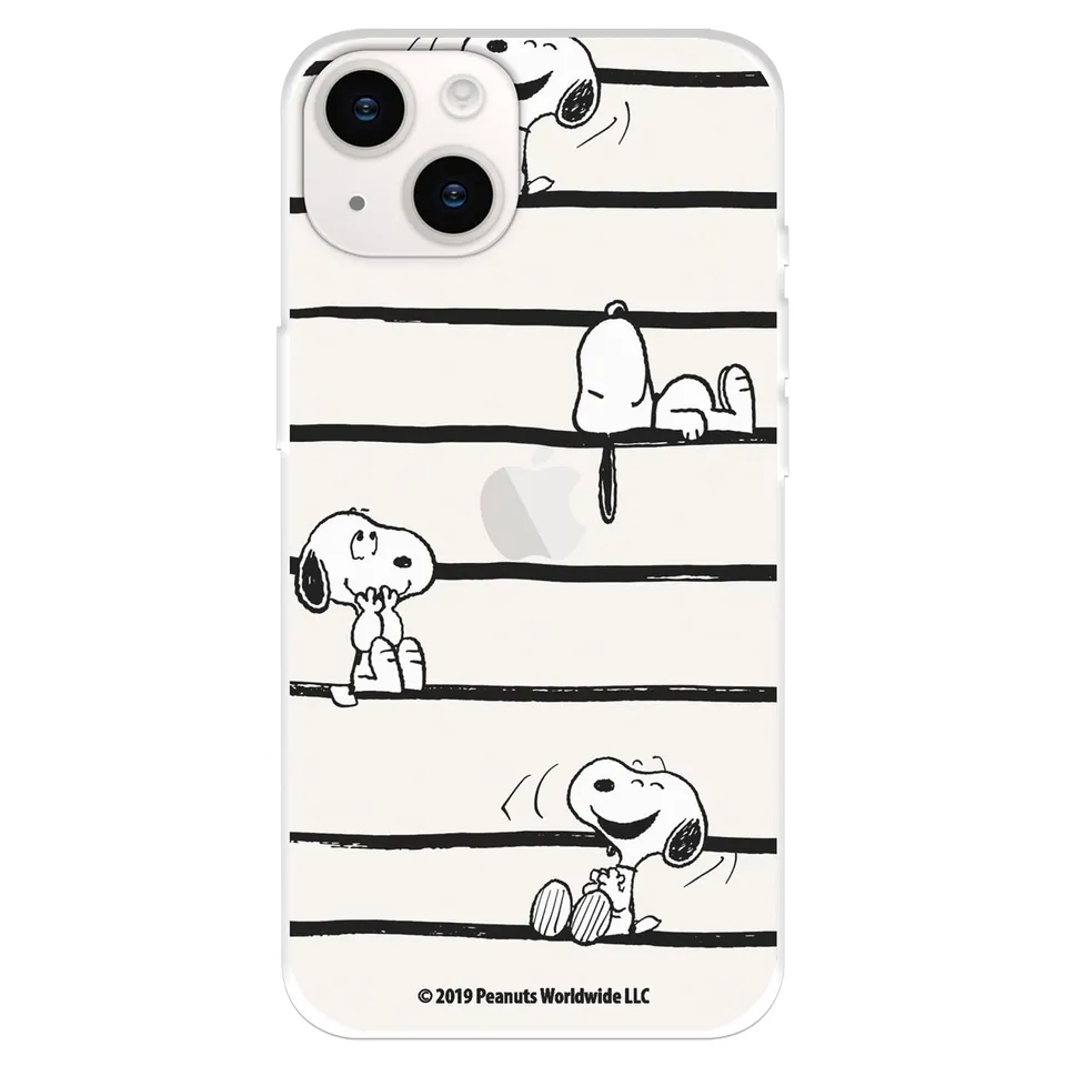 La Casa de las Carcasas iPhone 15 Plus cover Snoopy Stripes trasparente