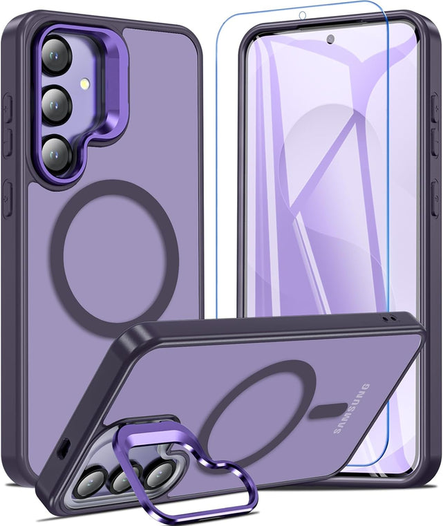 Redpepper Galaxy S25 Plus Cover Magnetica Nero Opaco con Vetro
