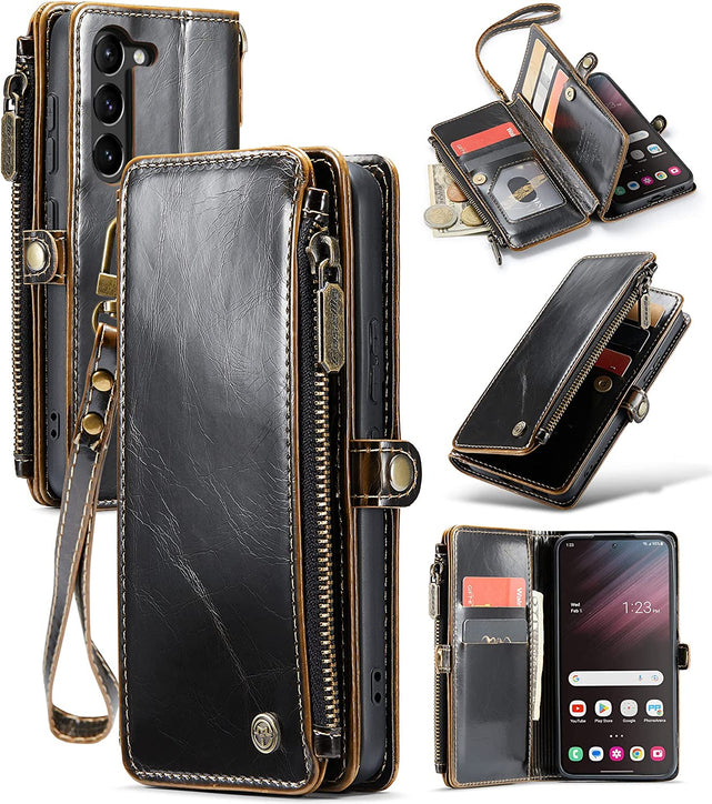 Redpepper Galaxy S23 cover portafoglio pelle zip 10 carte