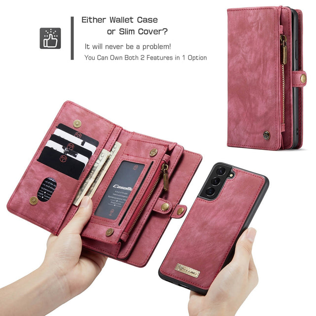 Redpepper Galaxy S22 Cover Portafoglio Pelle Nera Zip
