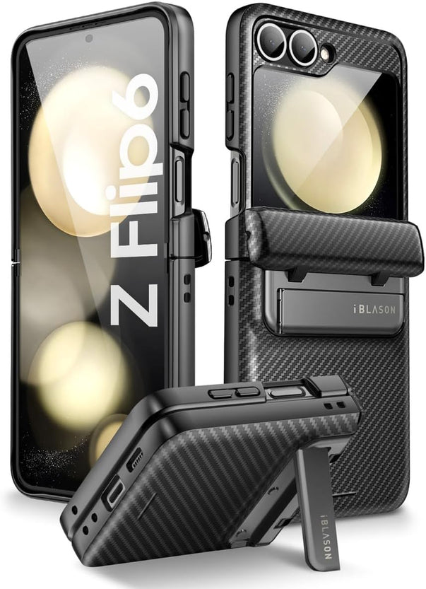 Redpepper Galaxy Z Flip 6 Custodia Rugged Nera con Stand