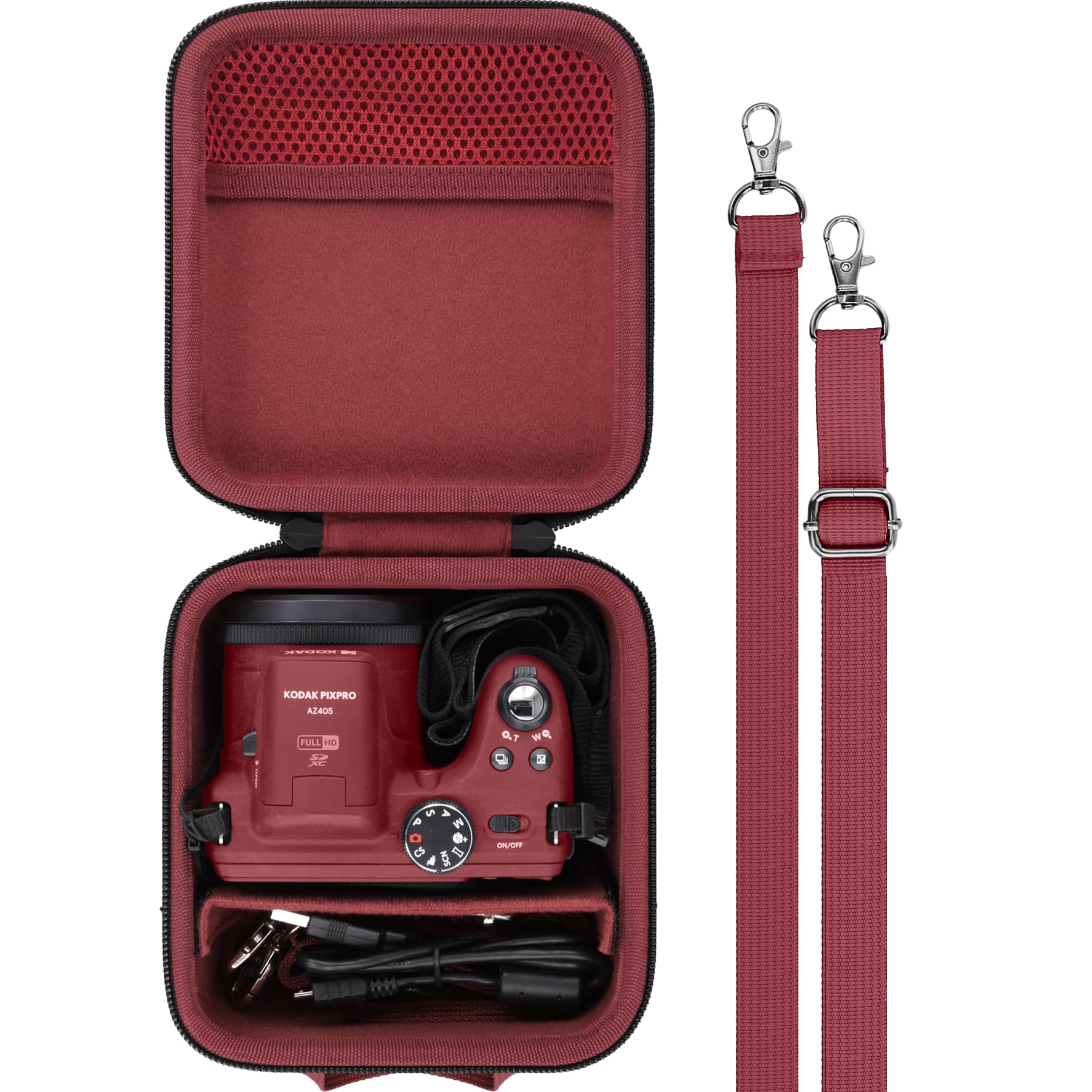 Aenllosi Camera Case per Kodak AZ528 custodia rossa EVA