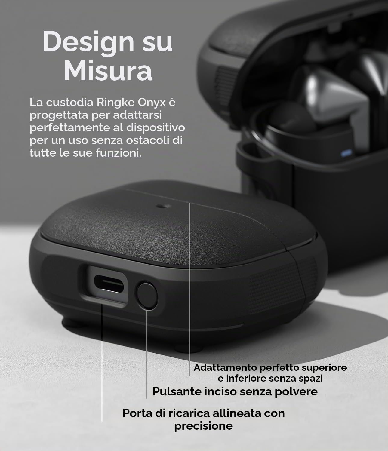 Ringke Onyx Magnetic Cover Buds 3 Pro Black Antiurto