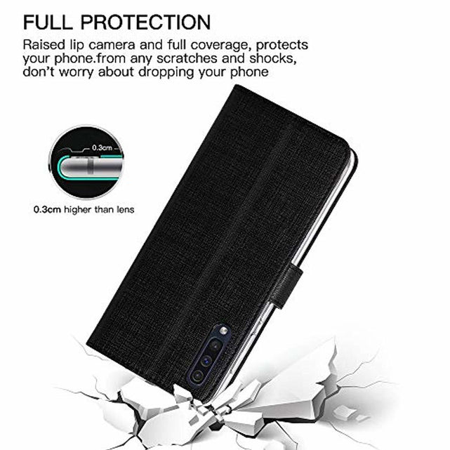 Redpepper Galaxy A70 Custodia Portafoglio Nera con Stand
