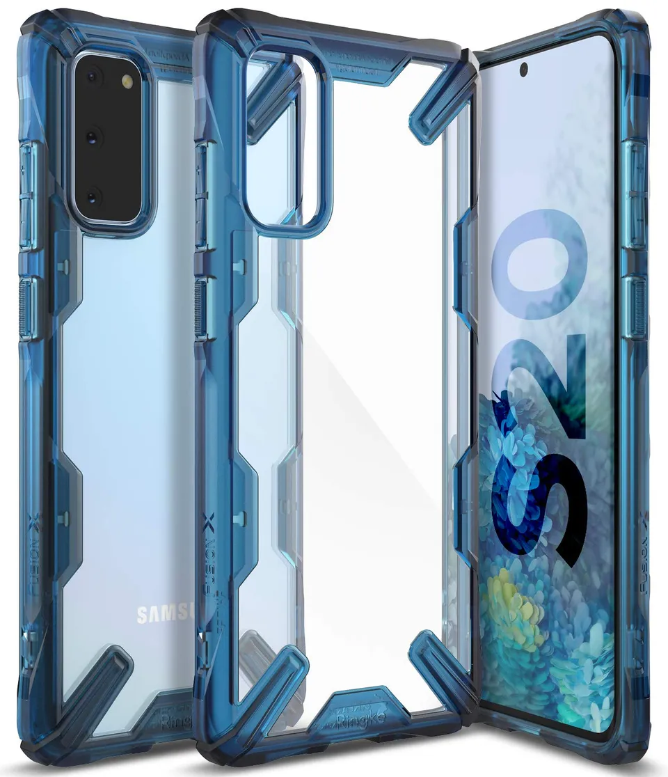 Ringke Fusion-X Galaxy S20 Cover Trasparente Space Blue